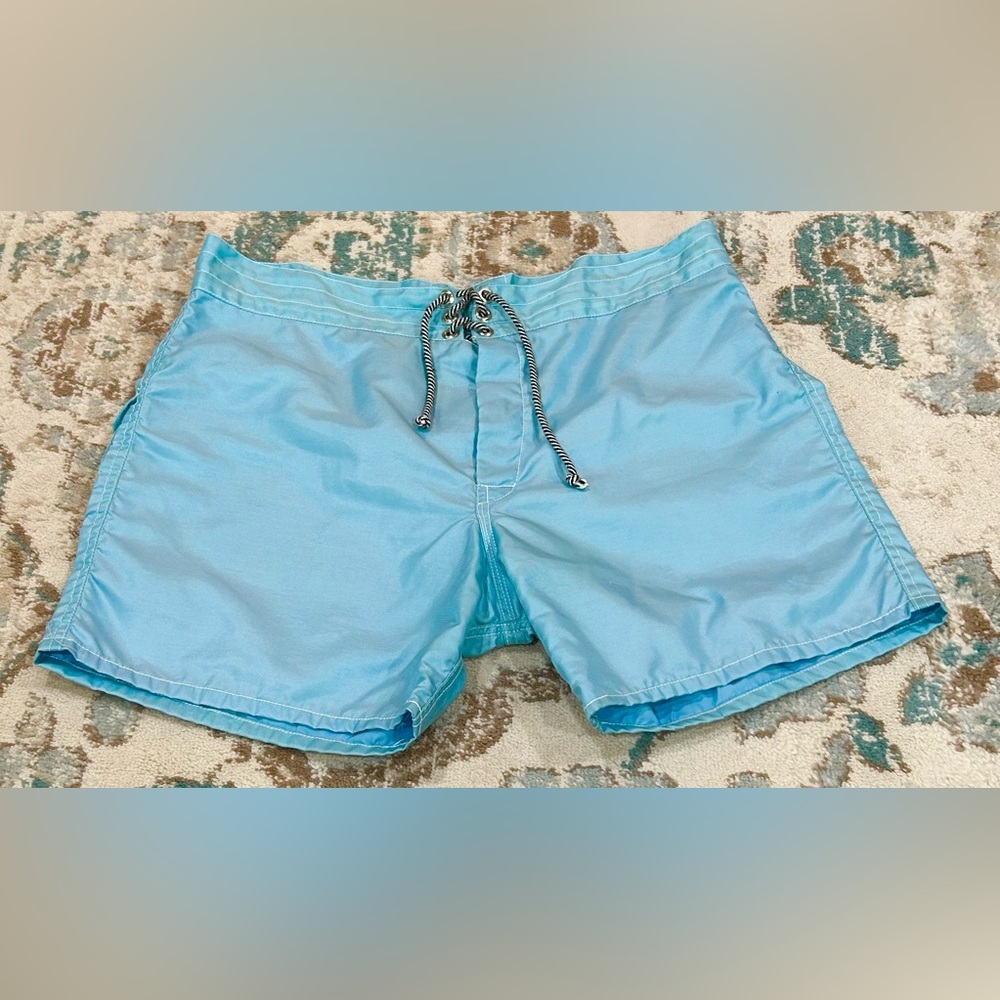 Vintage Birdwell Beach Britches Men’s Light Blue Swim Trunks